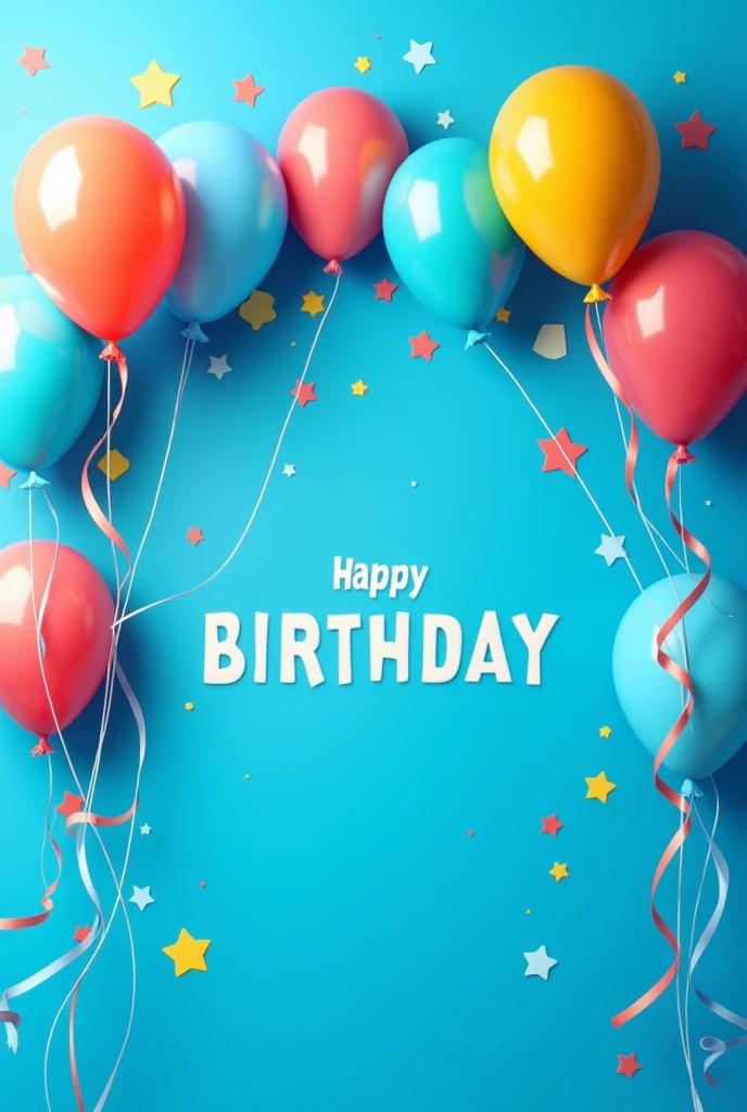 Happy birthday square template to edit in blue and balloons and for Carlos Romero Bonifaz