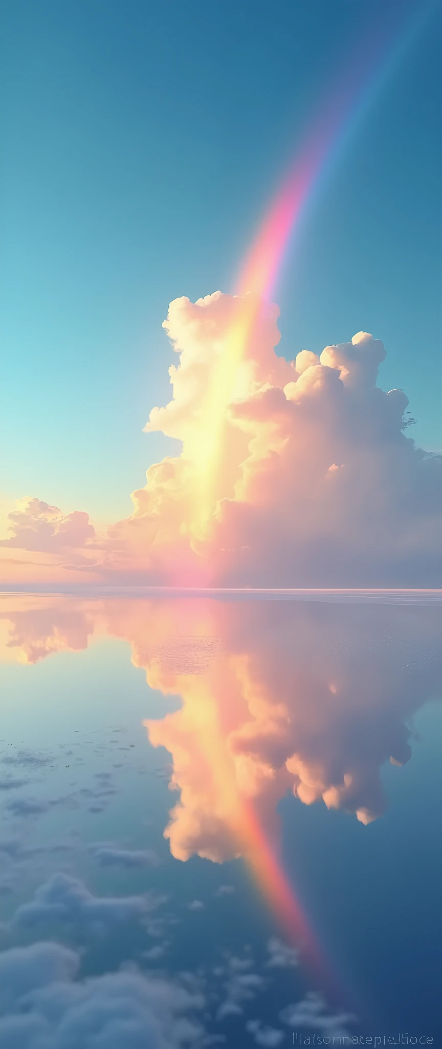 (masterpiece:1.2,Exceptional Quality,mirror-like,Cinematic Experience),8k,wallpaper,(rainbow:2.0),cloud,Clear skies,(dynamic:2.0)