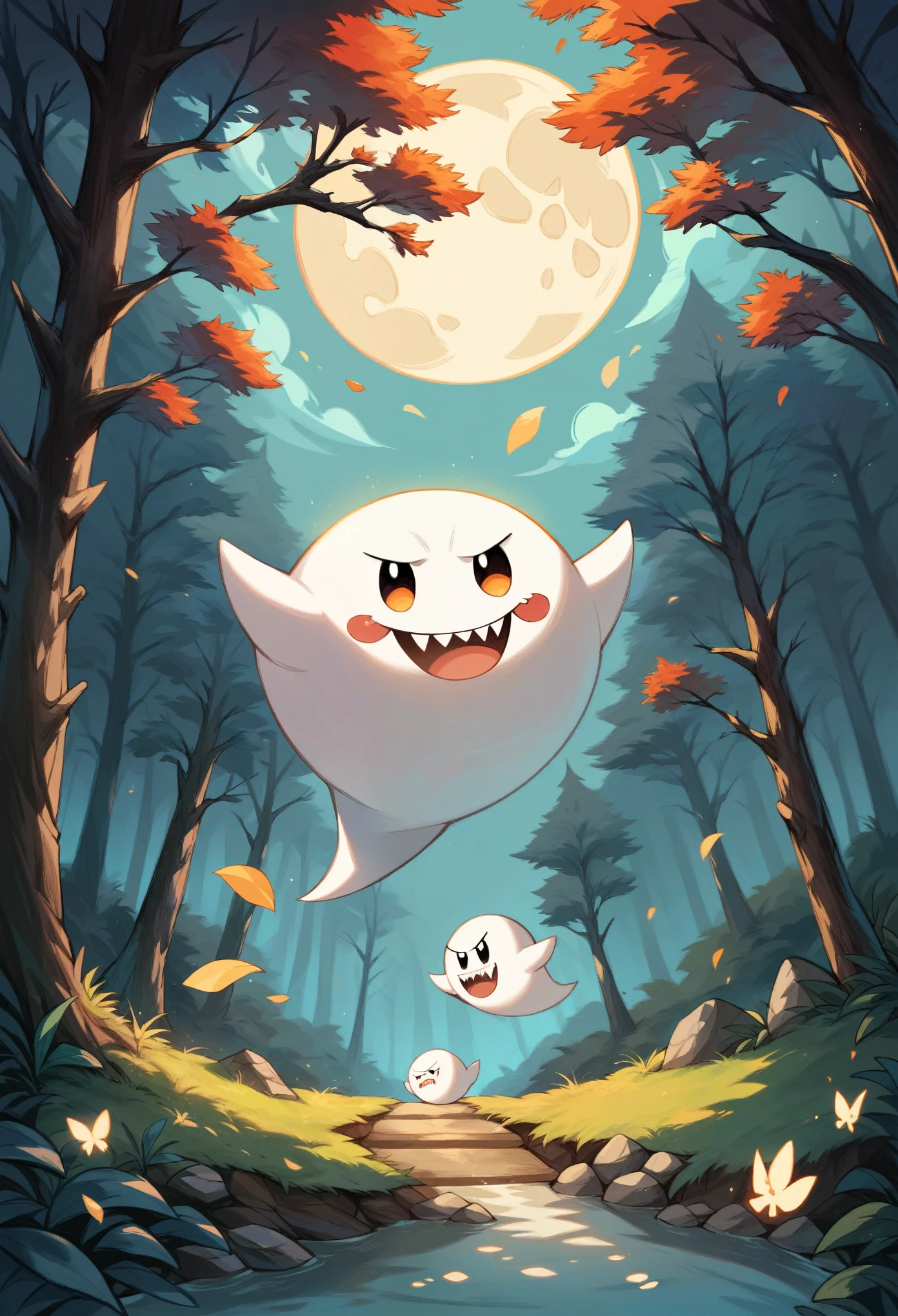 rating_safe, score_9, score_8_up, score_7_up, score_6_up, score_5_up, score_4_up, hires, source_furry, amboo forest, moon, Chinese, male animal tigers and human girl,