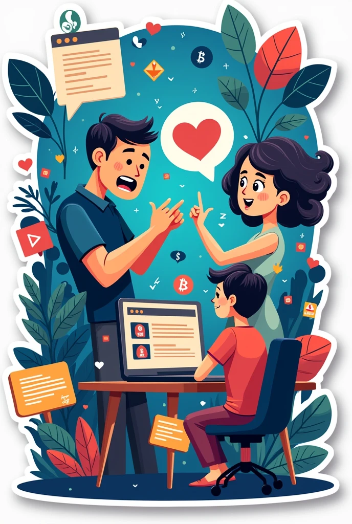 Effects of scamm in social media platforms Targeted the people (super simple sticker characters)