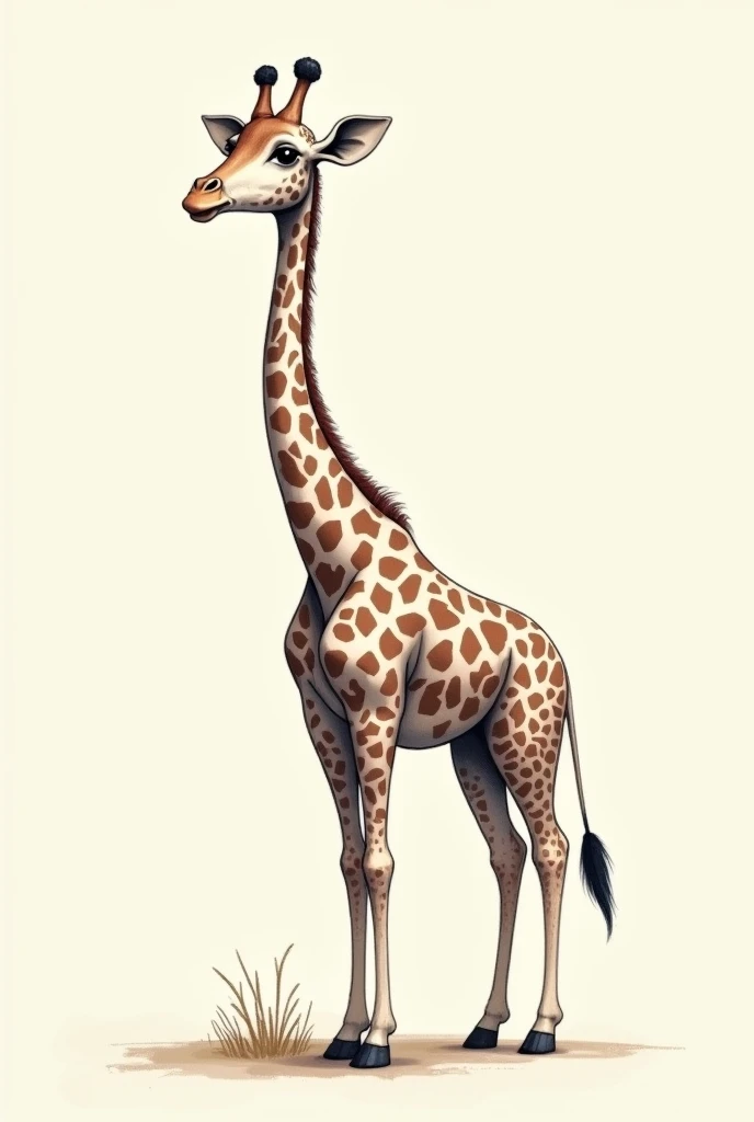 Artistic sketch of a giraffe drawn