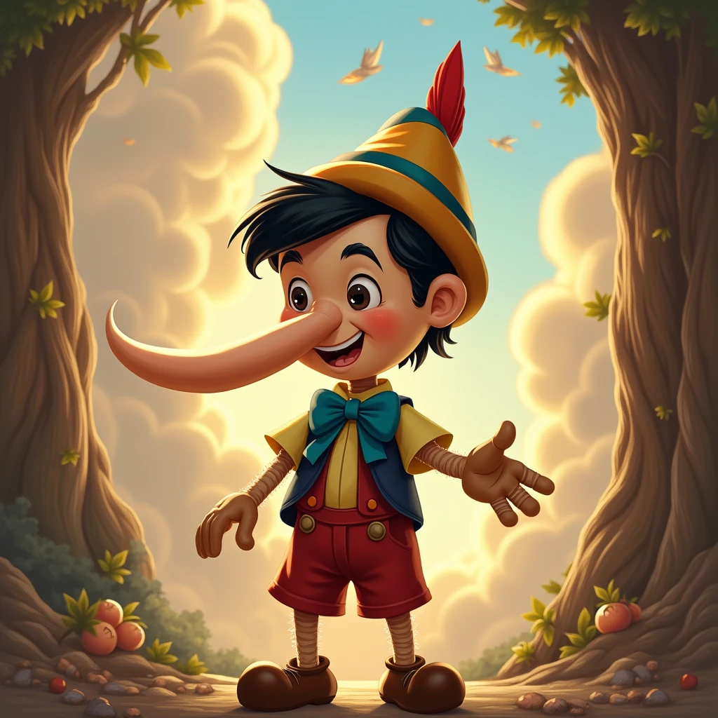 Use the hint image and add a Pinocchio nose