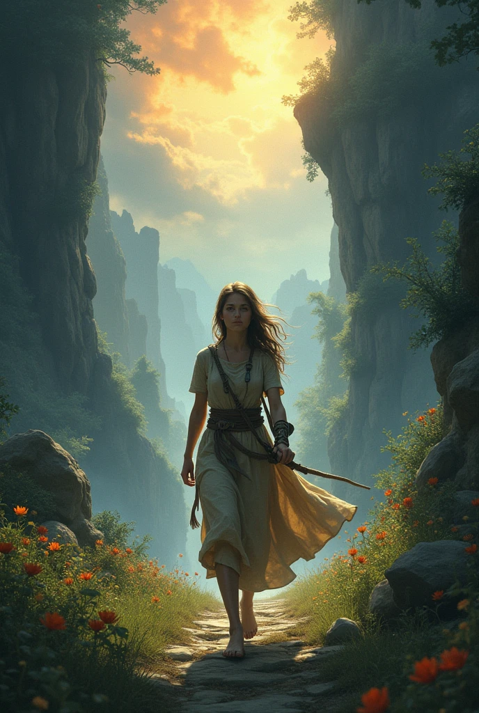 Princess through a variety of beautiful landscapes—from the light-filled realms of the sun to the dark realms of night—as she overcomes trials. Very
 tired because of the trials