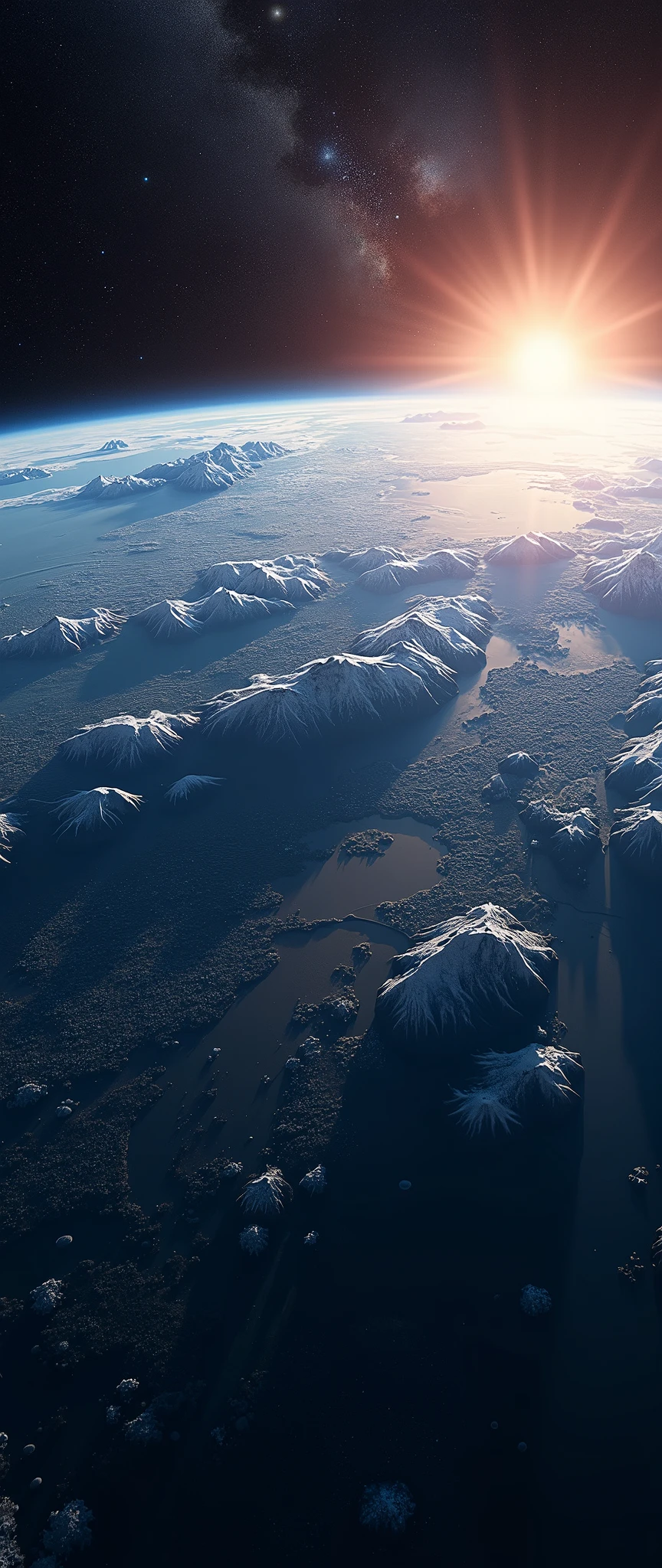 (masterpiece:1.2,Exceptional Quality,mirror-like,Cinematic Experience),8k,wallpaper,(Photographed from space:2.0),Earth,stratosphere,,beautiful photo,(dynamic:2.0)