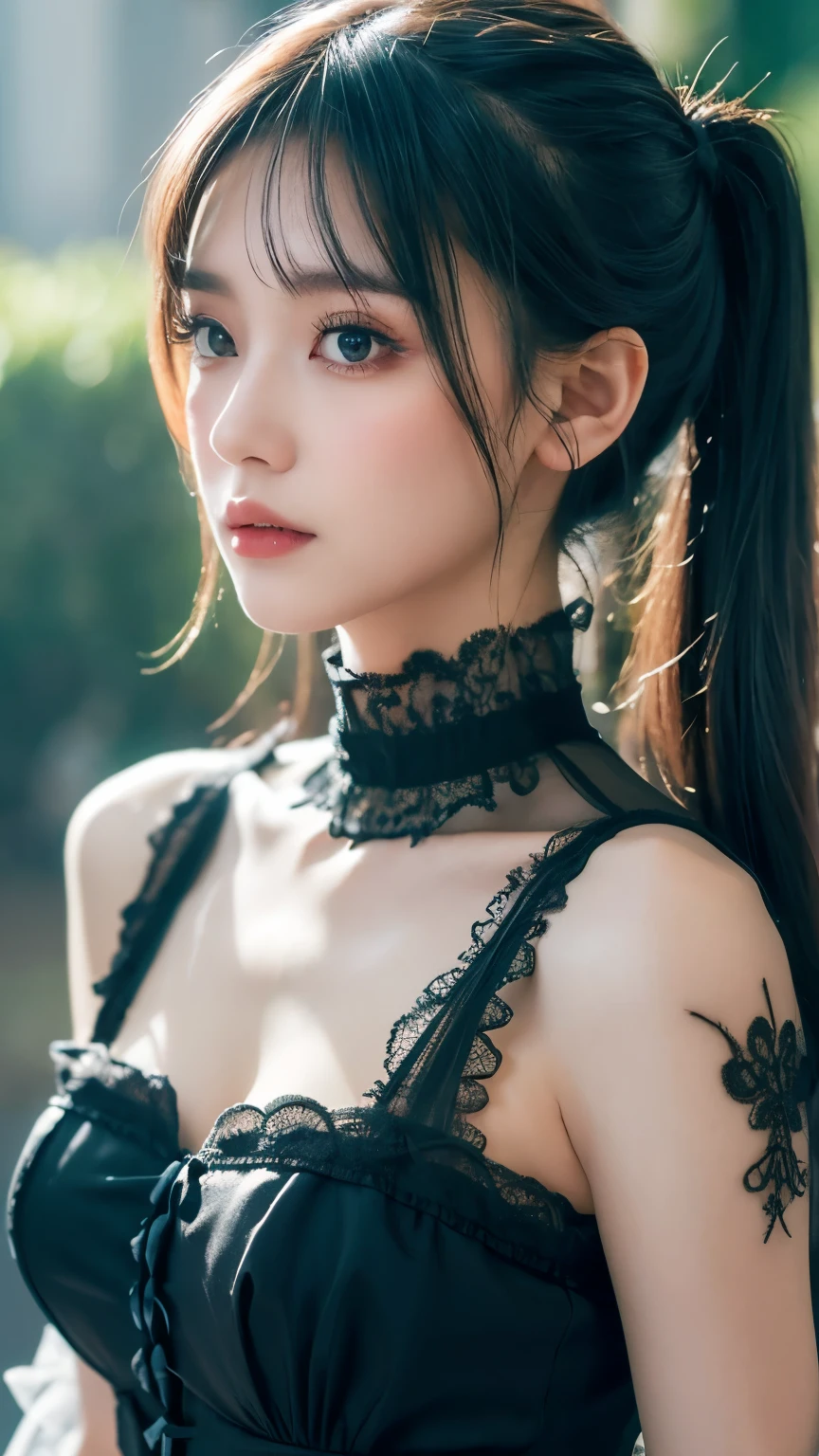 (One person),Gothic,Twin tails,Gray Hair, Organza Lace,Gorgeous and elaborate clothes,Gothic, flight, green, (colorful), Bold, Gradient Blend, Motion Blur, Sparkling Texture, Dynamic configuration, Atmospheric perspective, Impressionist, , (masterpiece), (Highest quality), wonderful, (Beautiful attention to detail), (In detail), Depth of written boundary, Highly detailed CG, original, Highly detailed wallpaper, (Vibrant colors), Cinema Lighting, (colorful), blush,