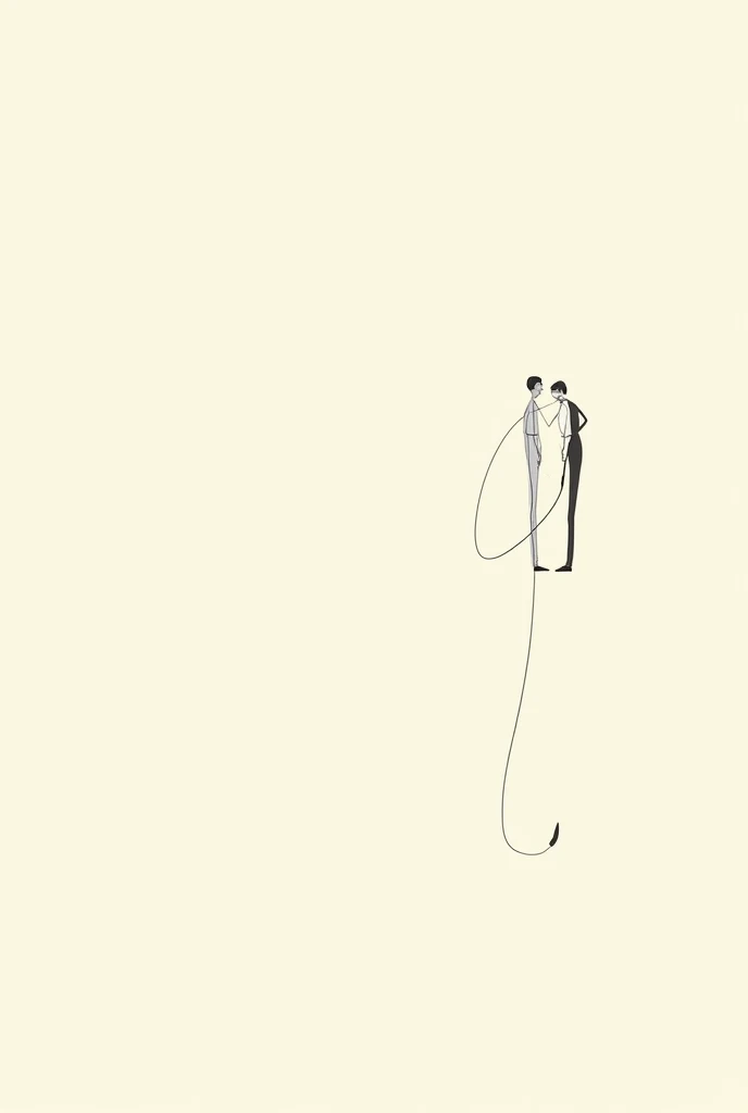 Husband and wife talking kn phone line art
