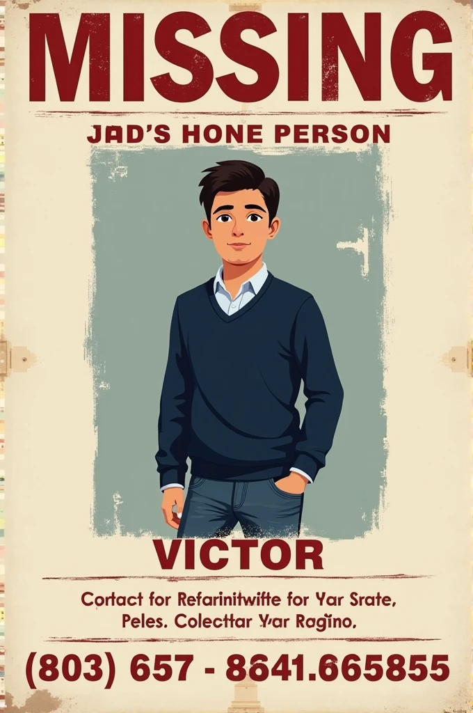 A missing person poster. To a friend named Victor
