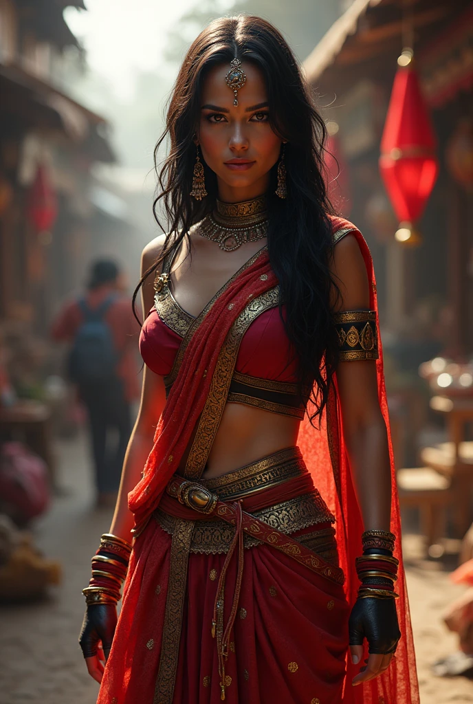 Black widow in Indian outfit 