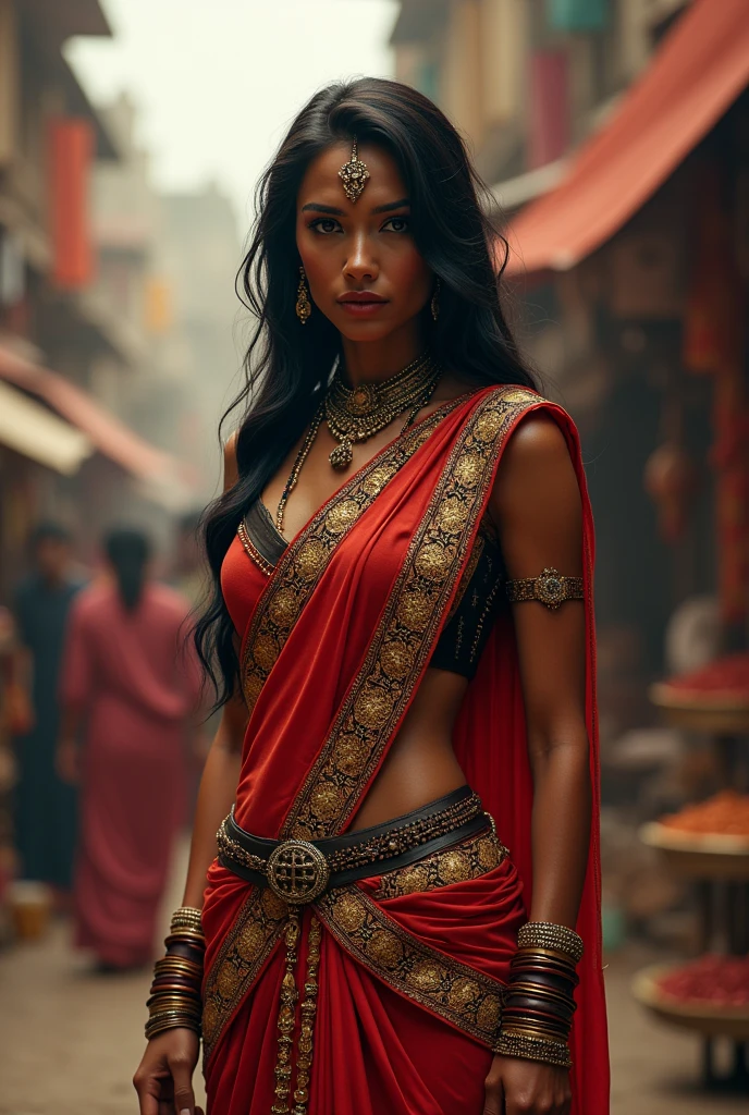 Black widow in Indian outfit