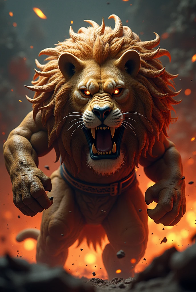 Animated Daekota text in aggressive lion