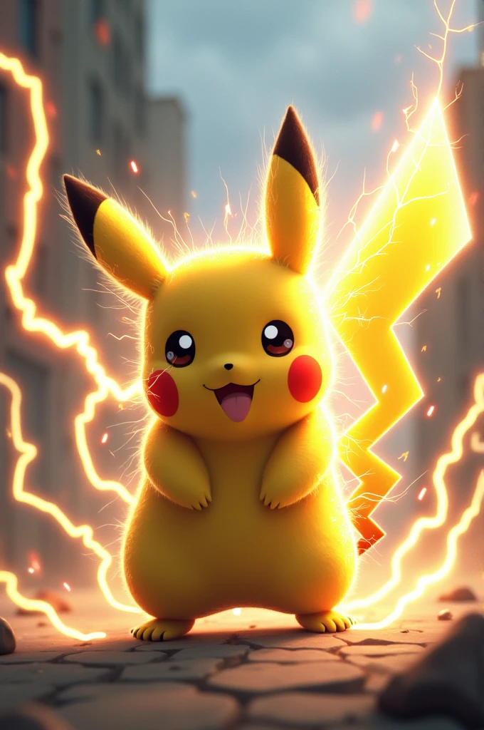 Pikachu use thunderbolt attack