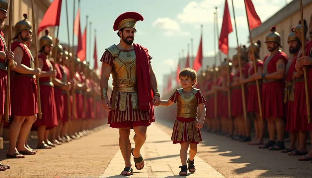 David with Goliath's head in characters