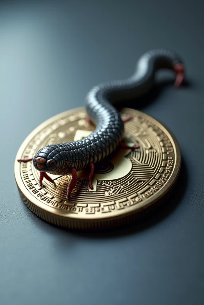 A worm printed on crypto currency texted with 'CRYPTO KEEDA'