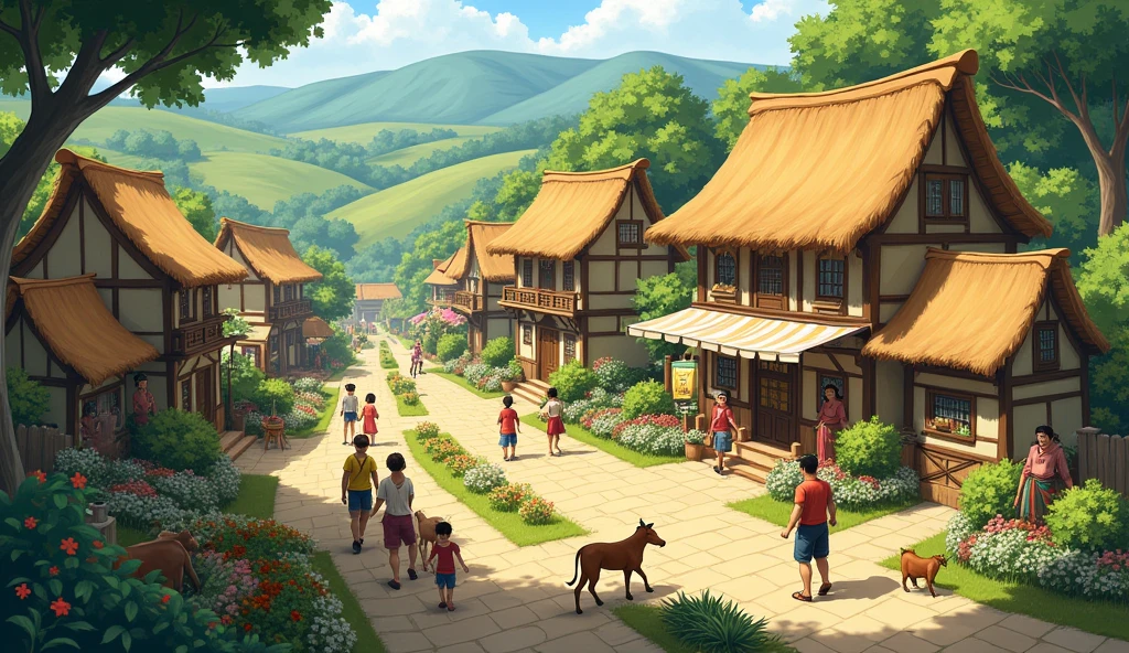 Village with villagers 