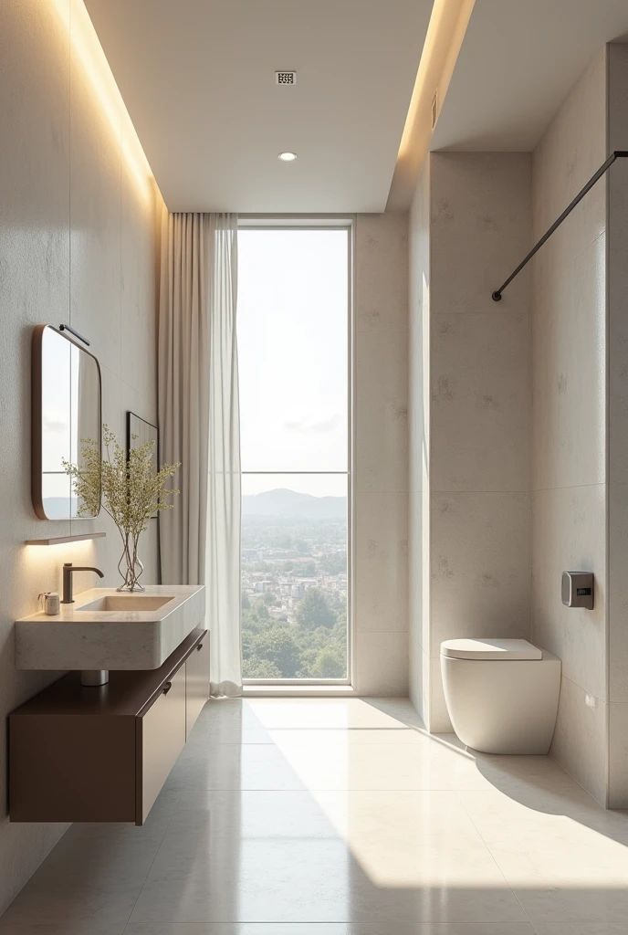 Make a realistic modern bathroom.
