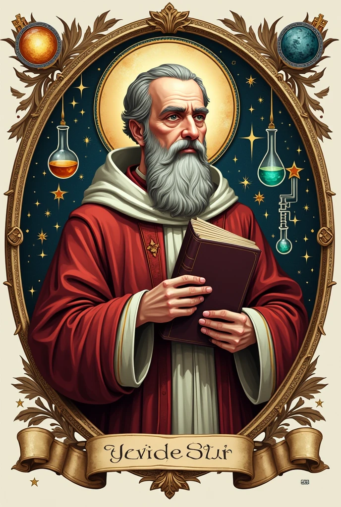 logo for st. albert the patron of science, philosopher and student