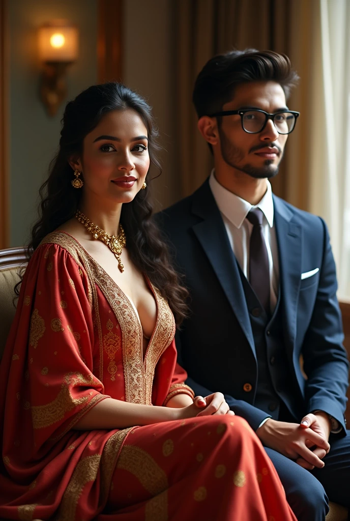 Wearing full body Academic regalia wealthy sri lankan average beautiful girl(big large breasts and butt) sit with sri lankan wealthy age 35 young spec's man (software,electrical,garments companies owner)