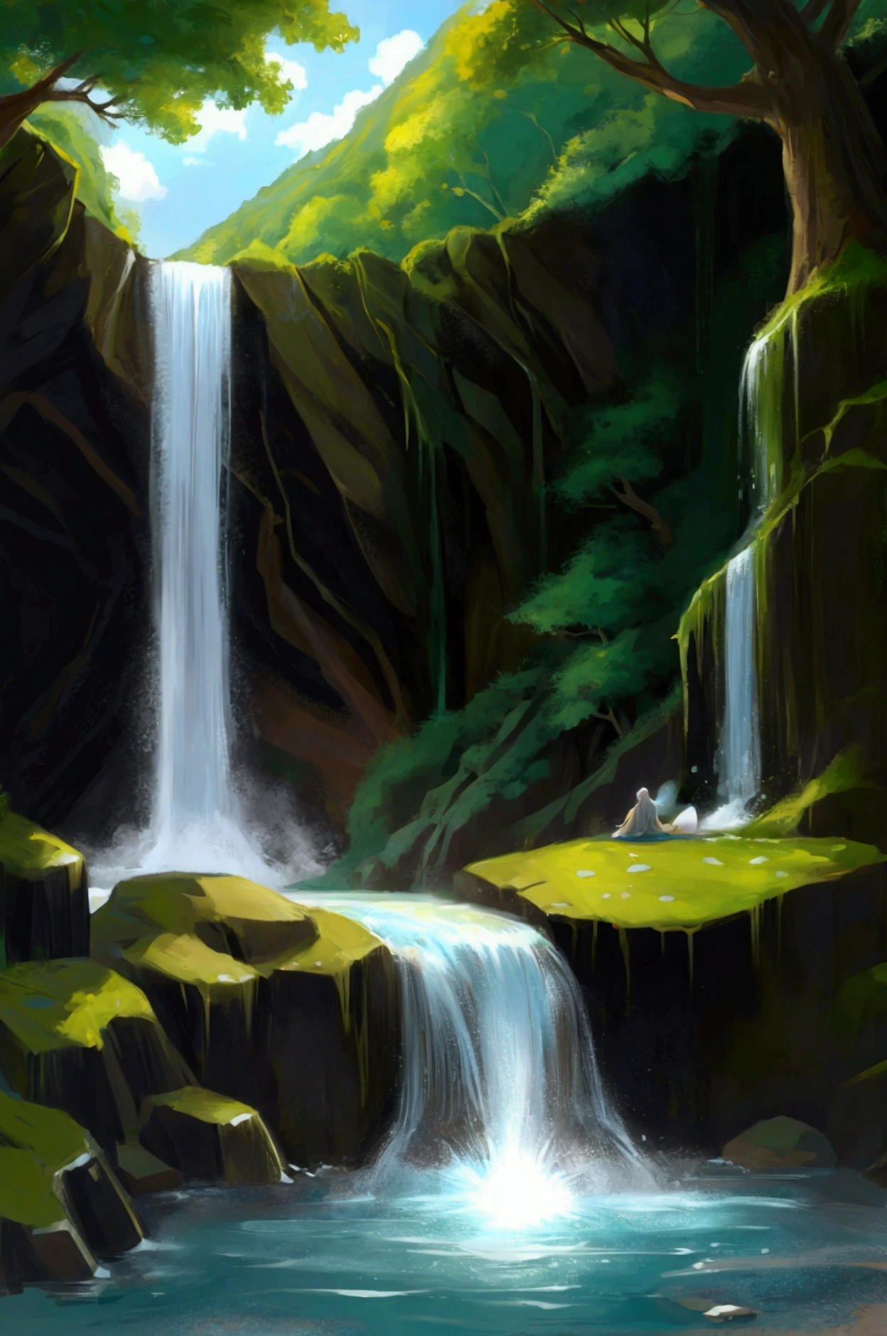 Good luck、Simple picture、Waterfall flows、God、Fairy