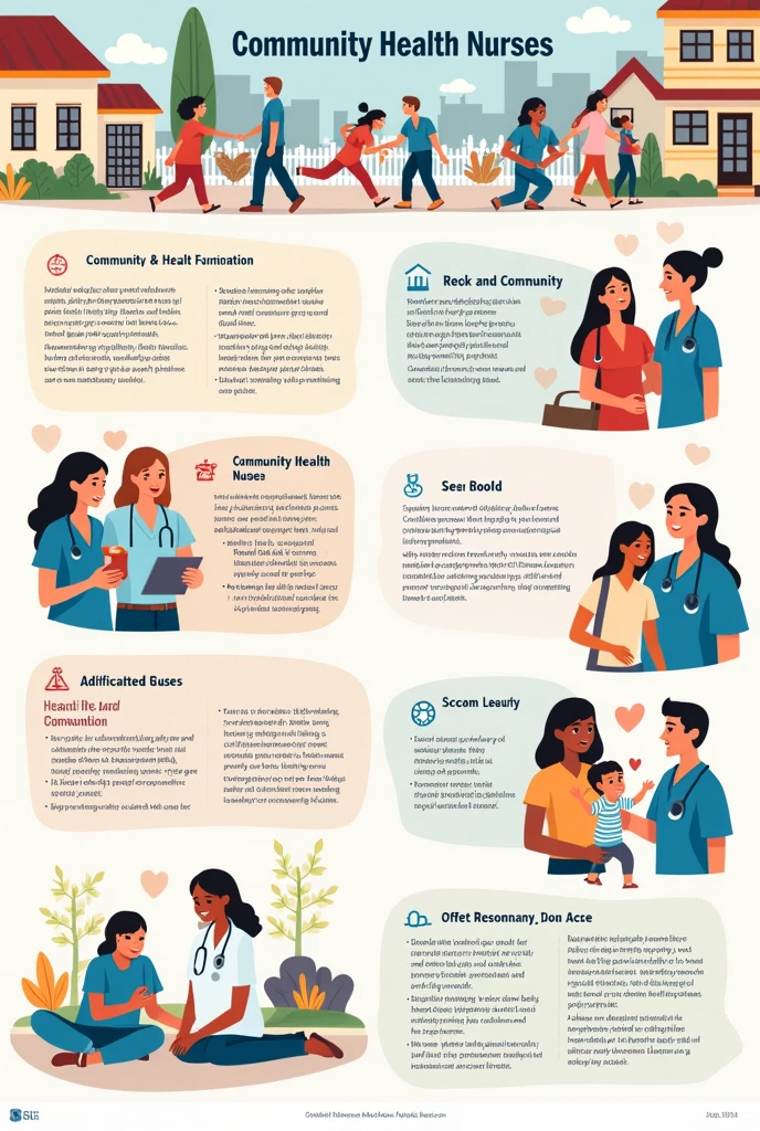 generate a easy to draw  poster about roles and responsibilities in community health nursing