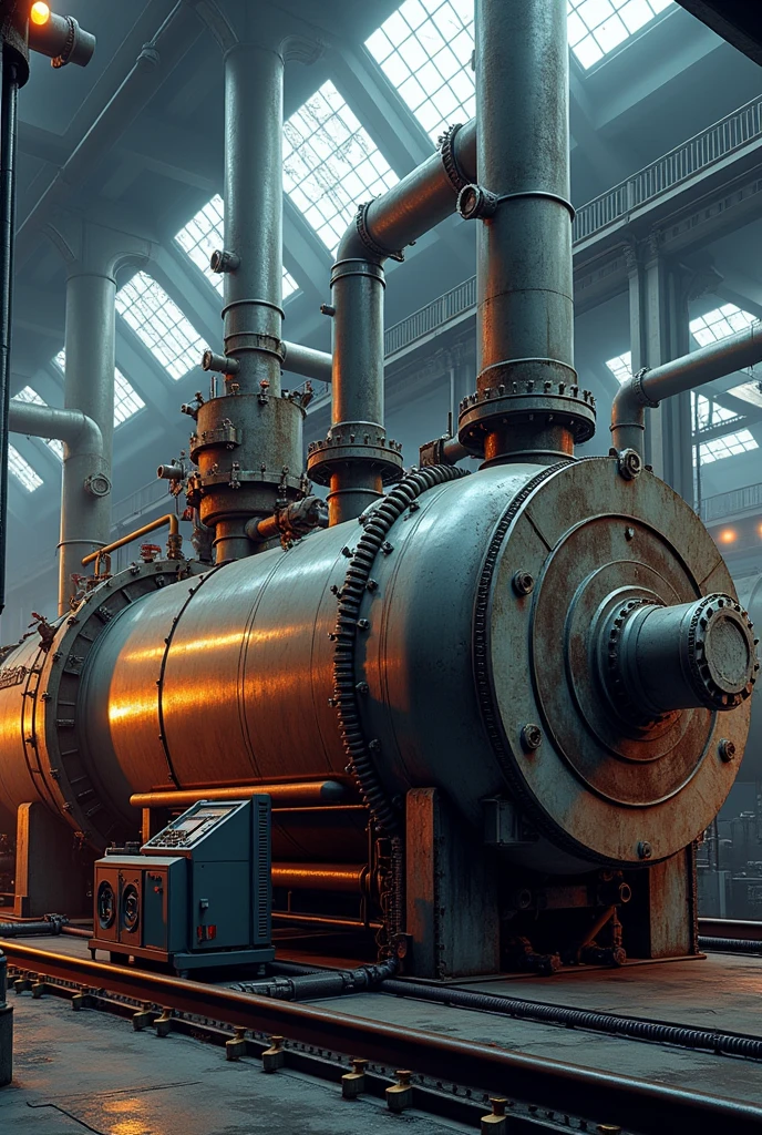 Image éclatée d'une chaudière à tube de fumée fonctionnant avec un économiseur