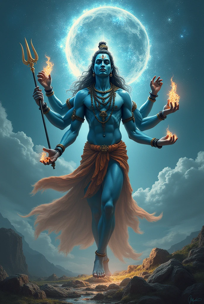 Put Adam text in background of god shiva