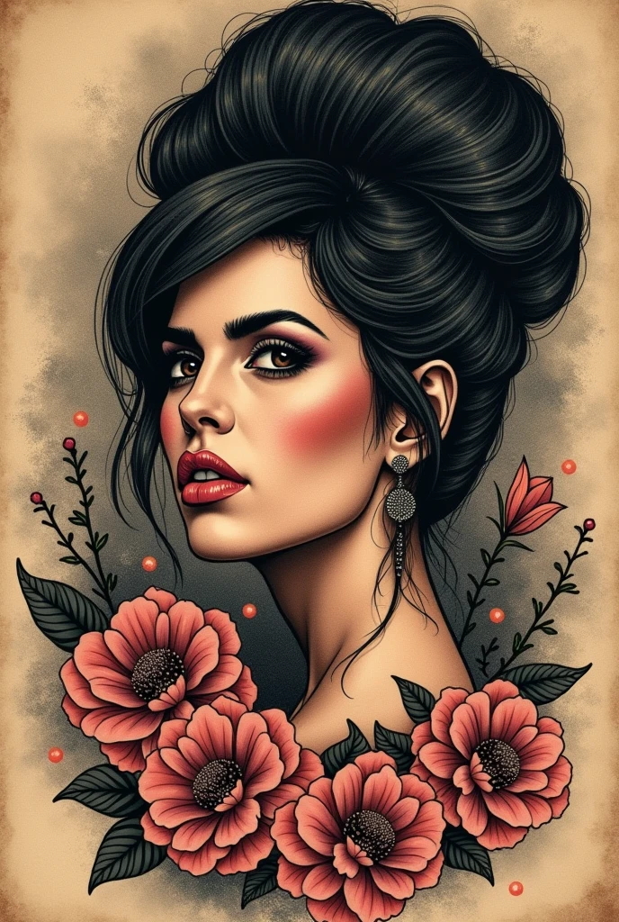 Tatuagem da Amy Winehouse oldschool