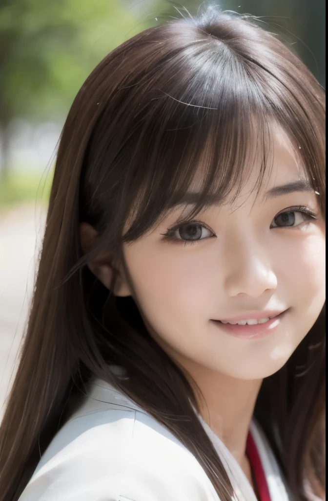 best quality, face focus, soft light, ultra high res, (photorealistic:1.4), RAW photo,(Shinozaki Ai), white skin, kawaii,
1 Japanese girl, solo, cute, smile, (pupil, lights in the eyes), detailed beautiful face, Medium-sized breasts,(high resolution detail of human skin texture),(long hair),(portrait), upper body, white traditional kimono, A sunny afternoon