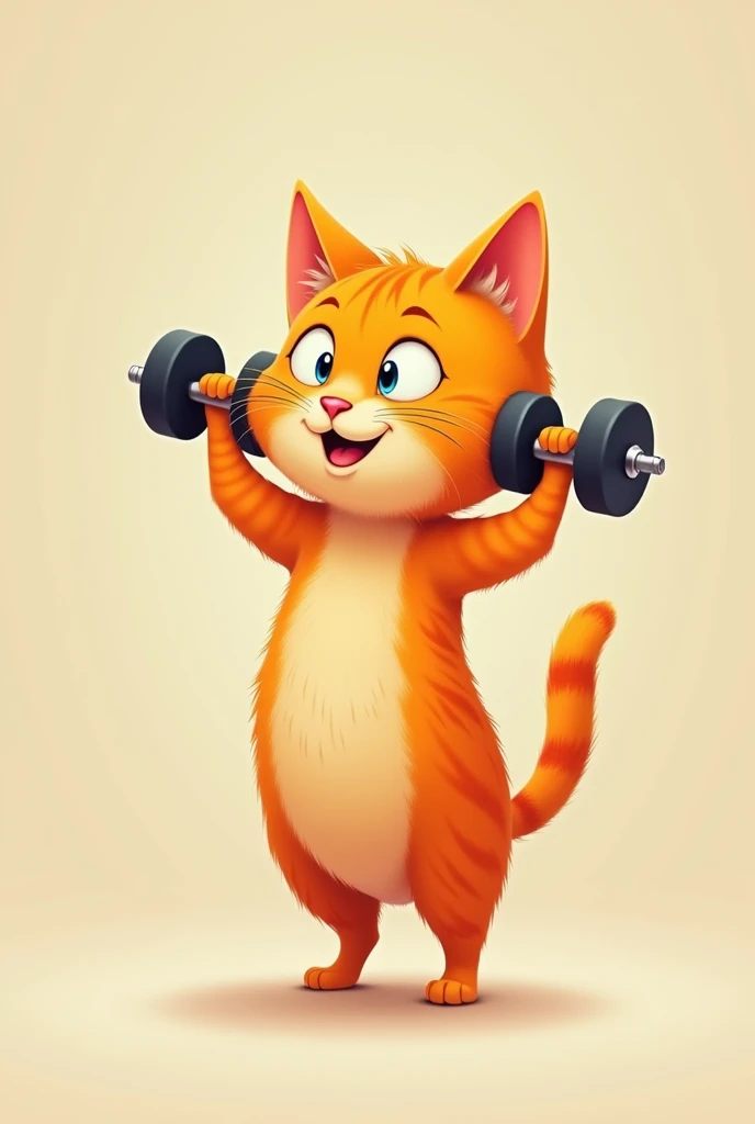 little orange cat dumbbells