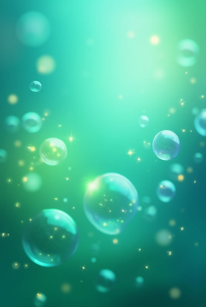 Create wallpaper with bubbles green and blue gradient and add some sparkle also