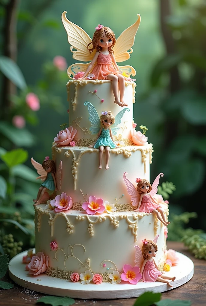 Make a three-tier fairy-themed birthday cake