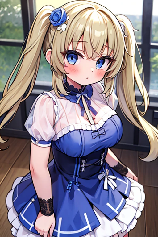 Blonde with blue eyes、Lolita、Large Breasts、Twin tails、Girl Brat,Large Breasts,Cute eyes,Puffy eyes,冥々ひまり