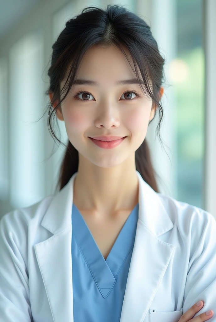 Japanese　Women　Medical Resident　face　bright