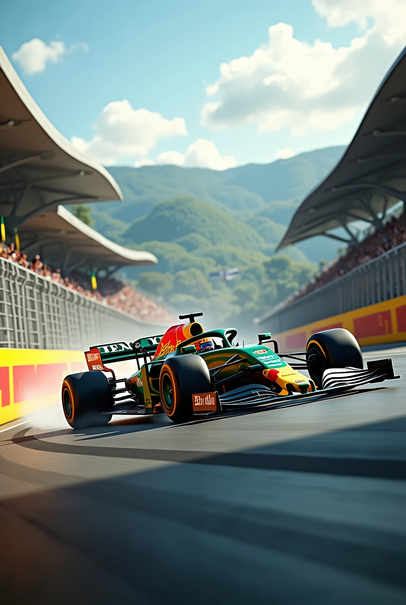 Formula 1 car racing in Interlagos in Brazil