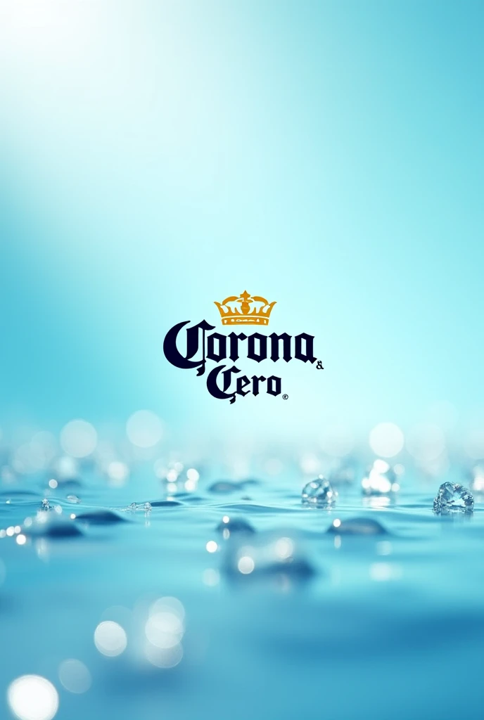 Background for corona cero beer market in blue and white tones