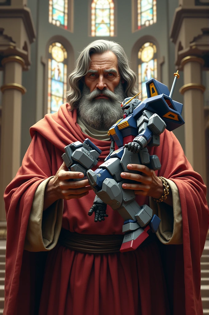 Saint Peter with a gunpla