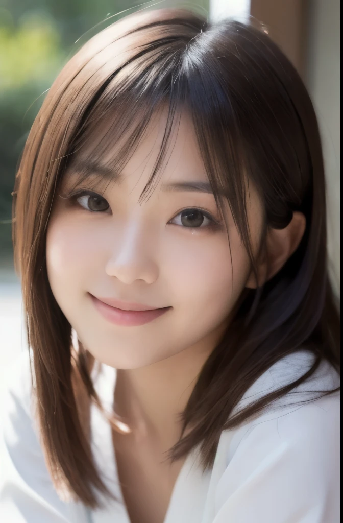 best quality, face focus, soft light, ultra high res, (photorealistic:1.4), RAW photo,(Shinozaki Ai), white skin, kawaii,
1 Japanese girl, solo, cute, smile, (pupil, lights in the eyes), detailed beautiful face, Medium-sized breasts,(high resolution detail of human skin texture),(long hair),(portrait), upper body, white traditional kimono, A sunny afternoon