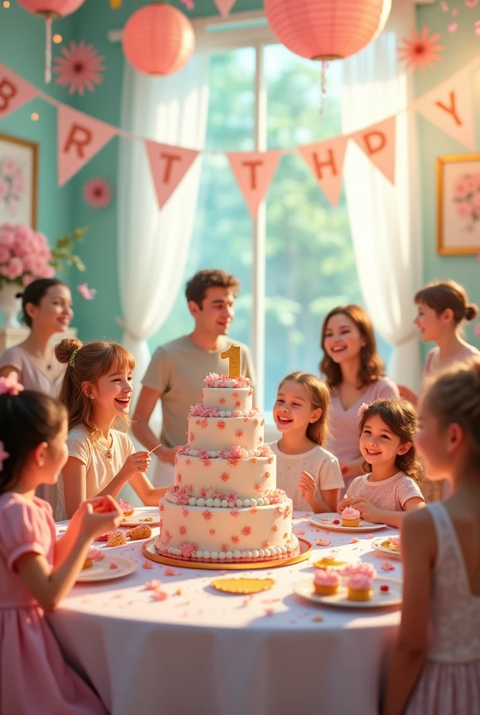 Make a birthday party room with pastel colors 