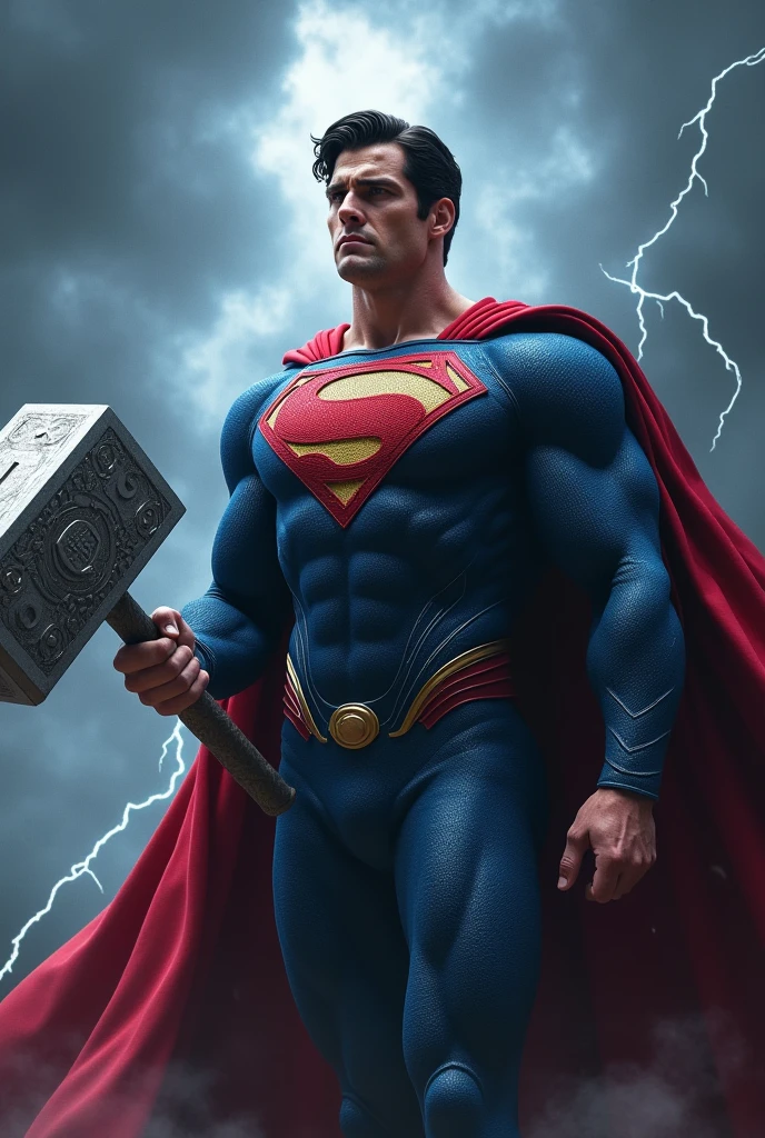 Super man with taken the thor' hammer