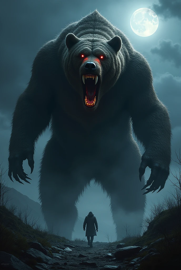 Angry、Bear、monster、night,Super huge、I'm running towards you