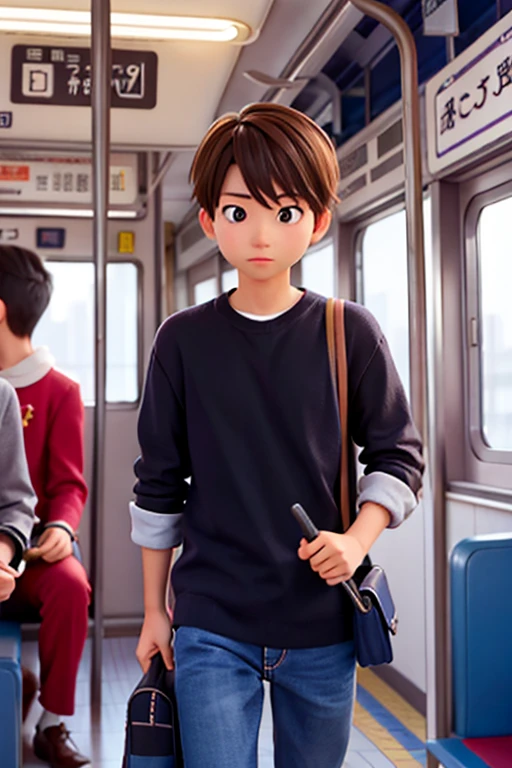 16age、male、Inside the train、