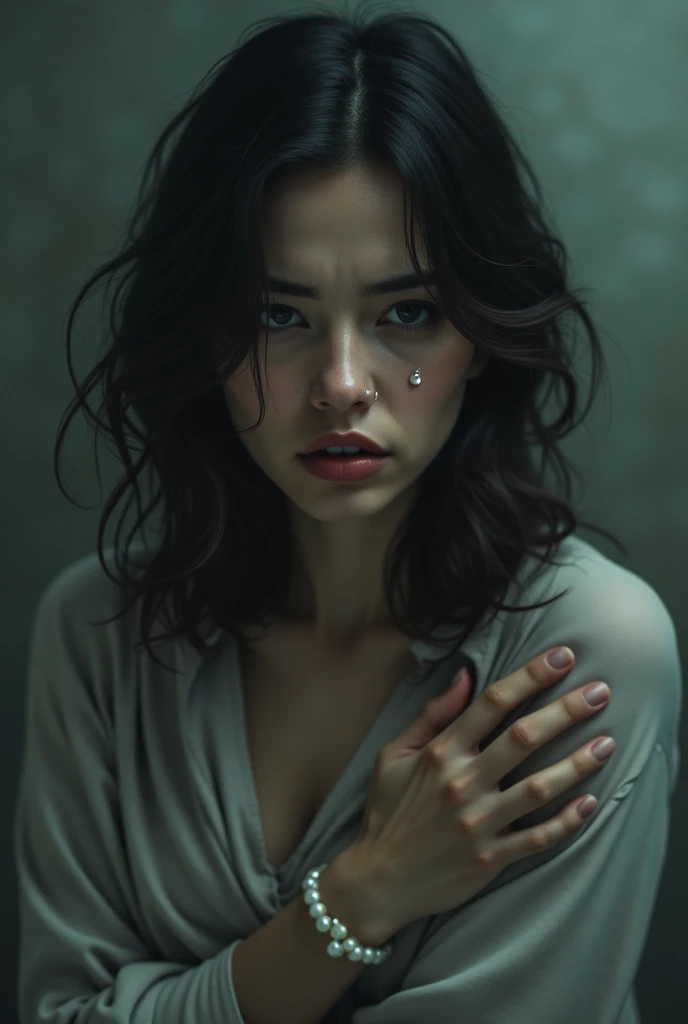 A sorrowful woman