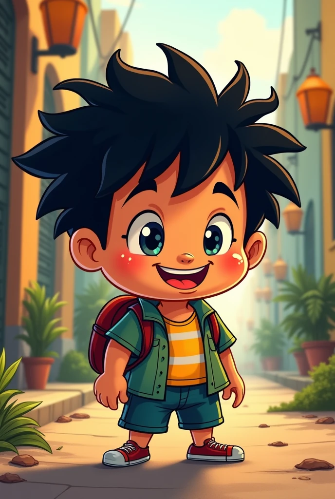 Make the character Monica from Monica's Gang a male version, make it very close to the original version.