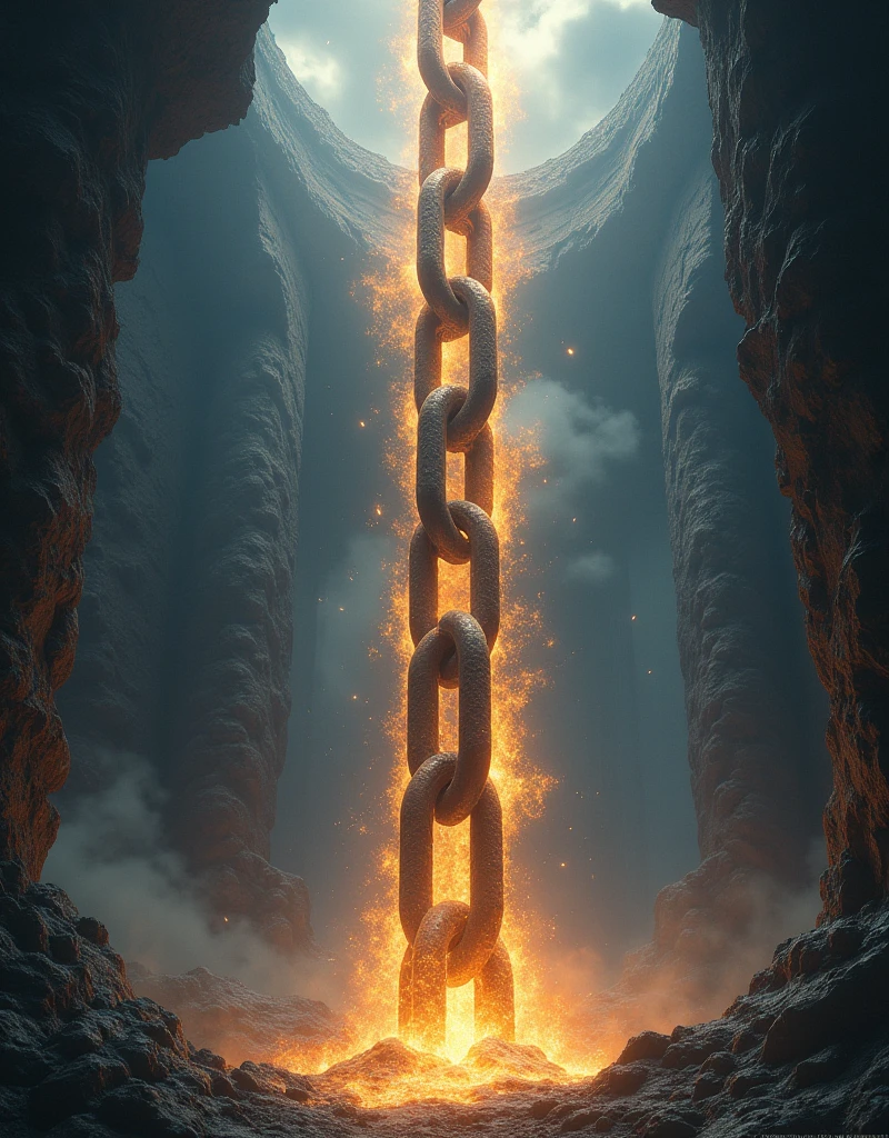 The Immortal Locking Chain is made of ancient divine objects.,It looks like an ordinary iron chain.,But it contains immense power。It is huge and reaches the sky,Flashing with dazzling ligheems to contain infinite energy