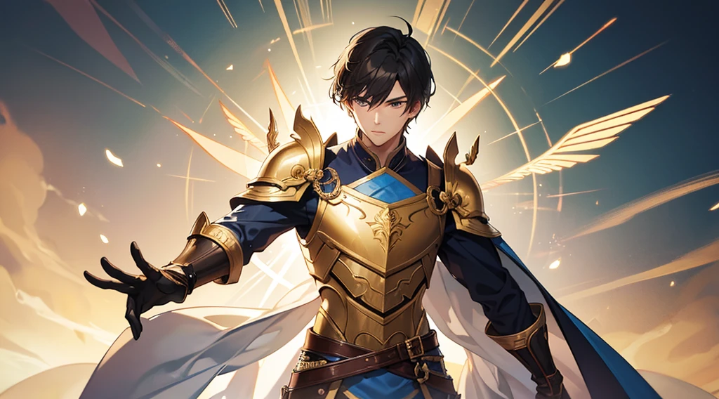handsome man 1 Golden Western Armor beautiful sword Perfect body One in the center