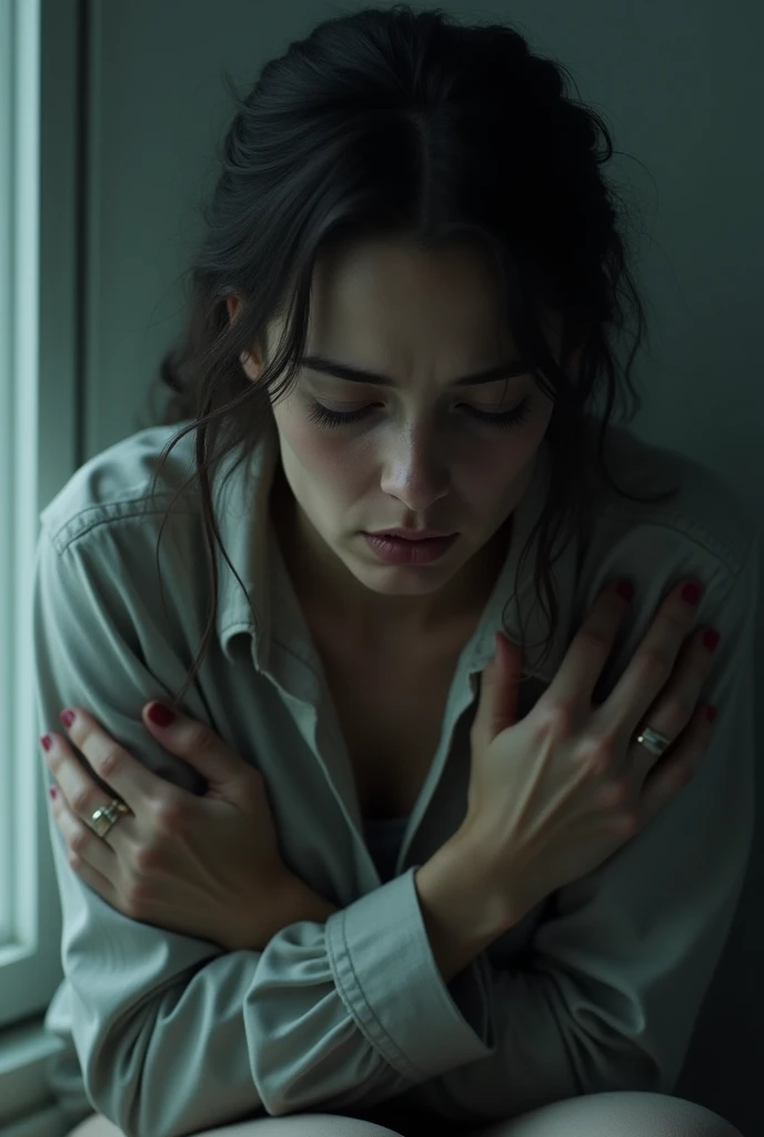 A sorrowful woman