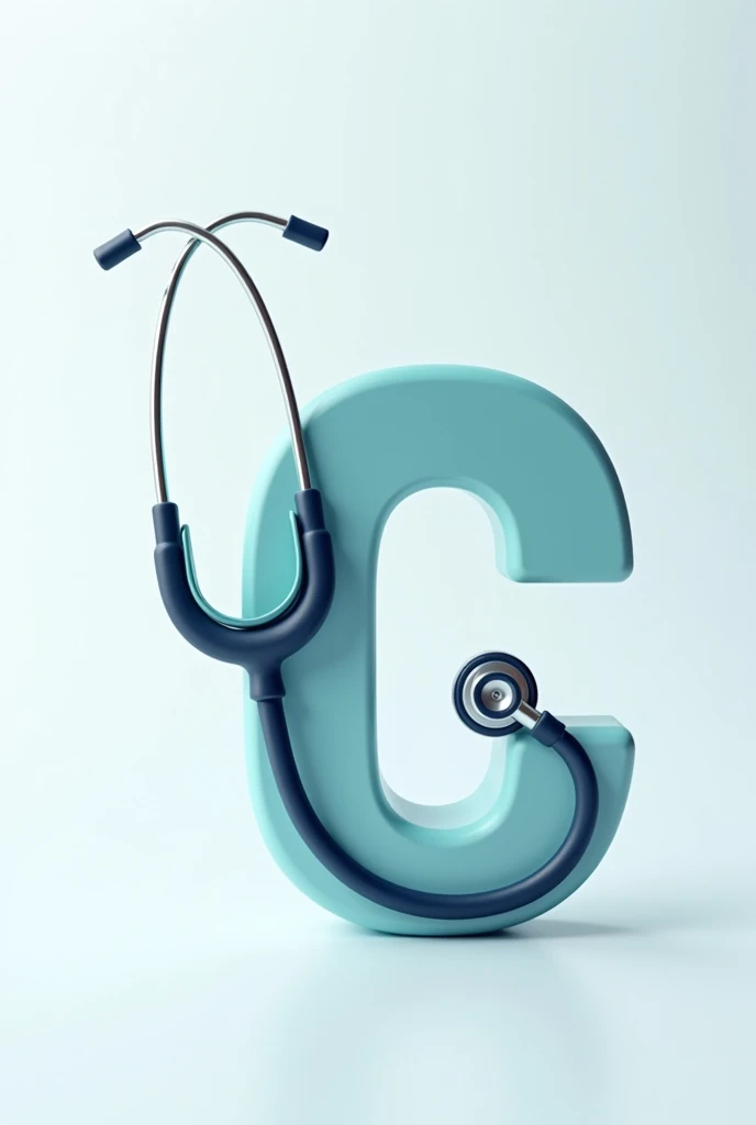 Create a letter C that is made with a stethoscope, that is to say, that the stethoscope forms a C and the letter M with the beats of the closure