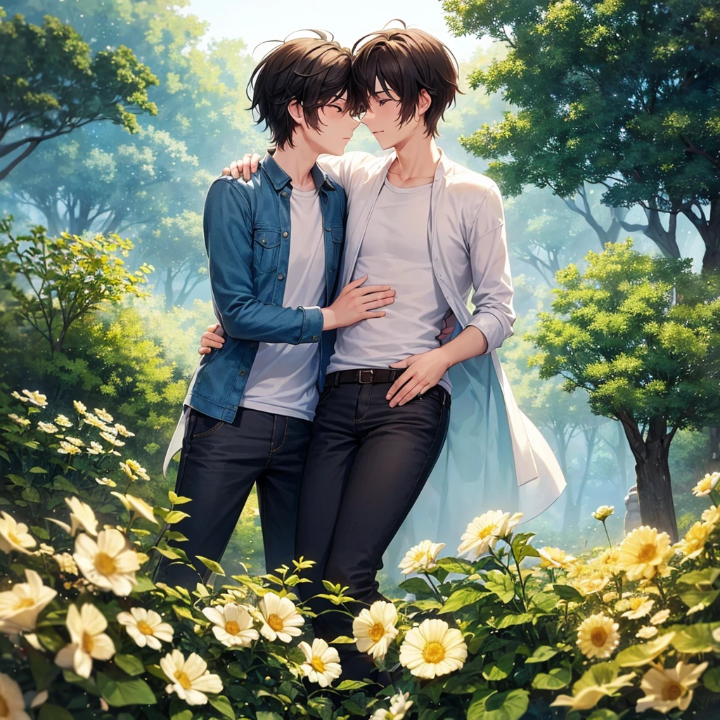 Here's a song inspired by the theme of love between two men:
---
**"Our Love, Our Story"**
(Verse 1)
In a world that doesn't always see,
We found a love that's wild.