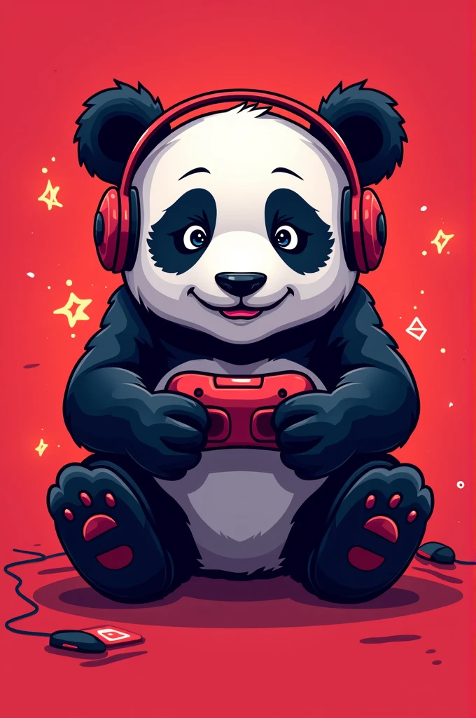 Panda gamer red design