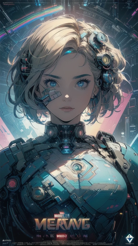 (((masterpiece, highest quality))),(((solo:1.2))),(((1girl:1.2))),32k wallpaper, very detailed, poster, vintage science fiction,(((((geometric cinematic movie poster))))), ((((bauhaus)))),(((abstract))),((((mid century modern)))),(((((portfolio))))),(((((Close-up))))),(((((bust up))))),((((more various angle)))),(((highlight))),(((complete. detailed face))),(((Extremely talented))),(((most complecated machine))),(((Overall colorfully))),((((((Absolutely simple background)))))),(((((detailed futuristic machine))))),(((Cleavage))),(((marvel super heroes))),(((rainbow color scheme))),(((A clear touch of art)))