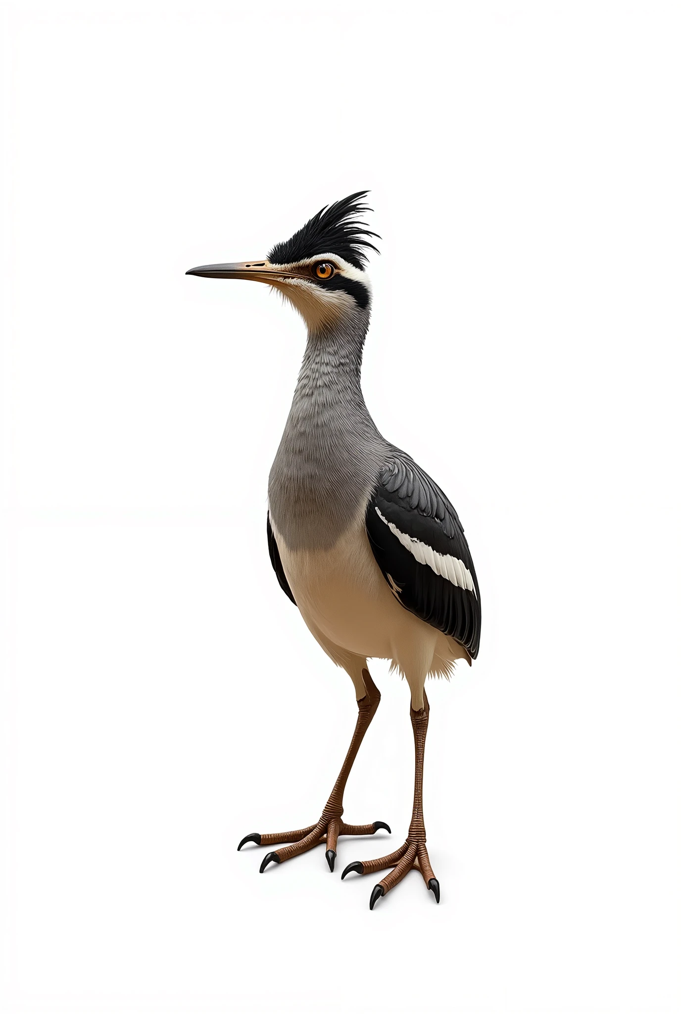 (photorealism:1.2), image of Greater Roadrunner looking at the camera isolated in the white background.